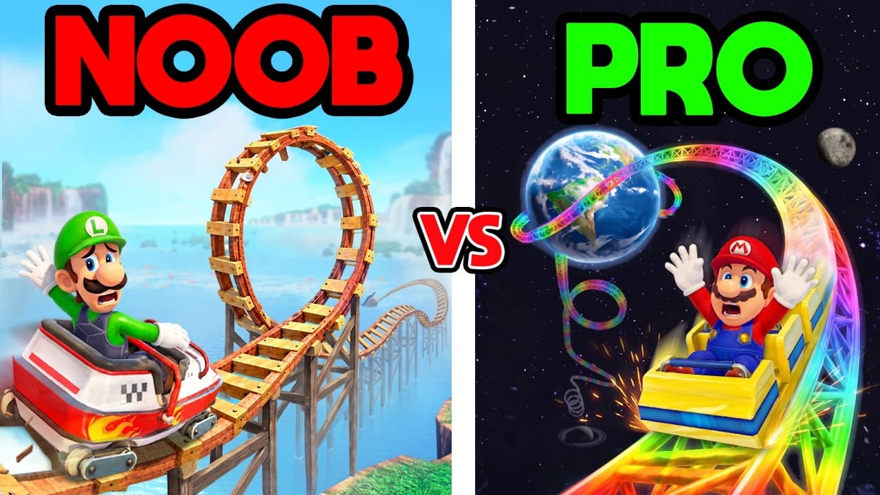 NOOB vs PRO: ROLLER COASTERS in Mario Odyssey!