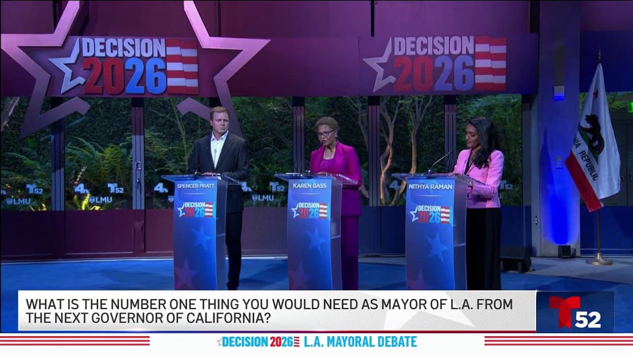 Full NBC4 broadcast: Karen Bass, Spencer Pratt, Nithya Raman debate for LA mayor