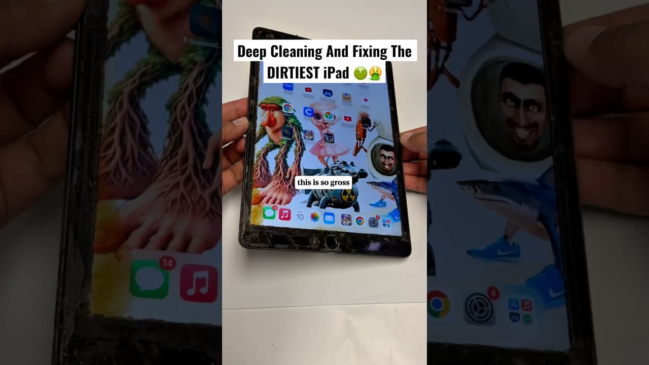 Deep Cleaning And Fixing The NASTIEST IPAD 🤮  #moneytalkswireless #shorts
