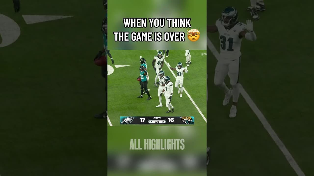 WHEN YOU THINK THE GAME IS OVER 🤯 #nfl#football#nflshorts#nflmemes#shorts#sports#hits#jaguars#eagles