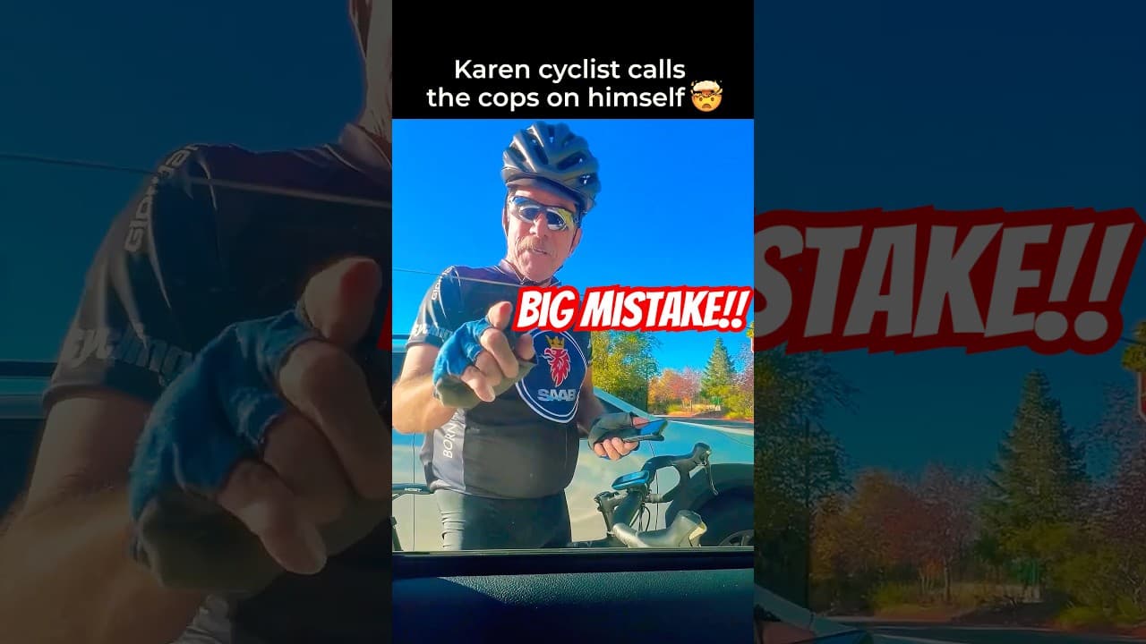 Karen Cyclist Calls The Cops On HIMSELF! 🤯 #bodycam #cops #policeofficer #police #cycling