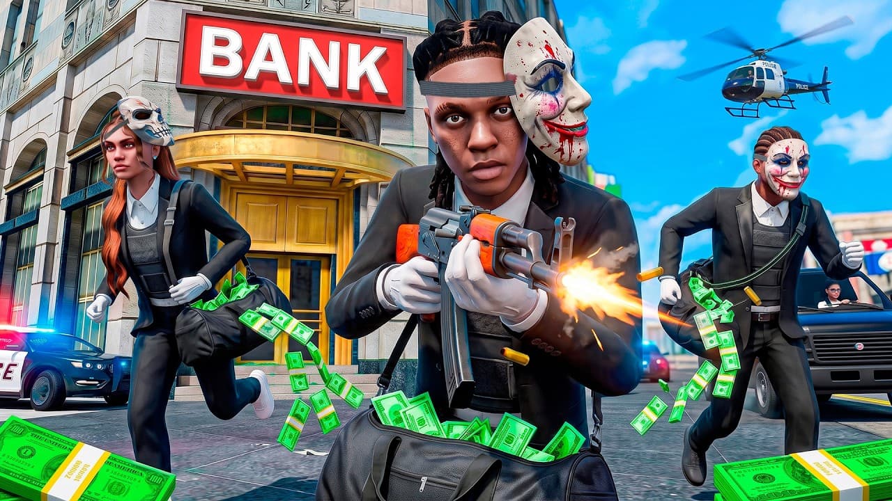 My GANG ROBBED the BIGGEST BANK in GTA 5 RP..