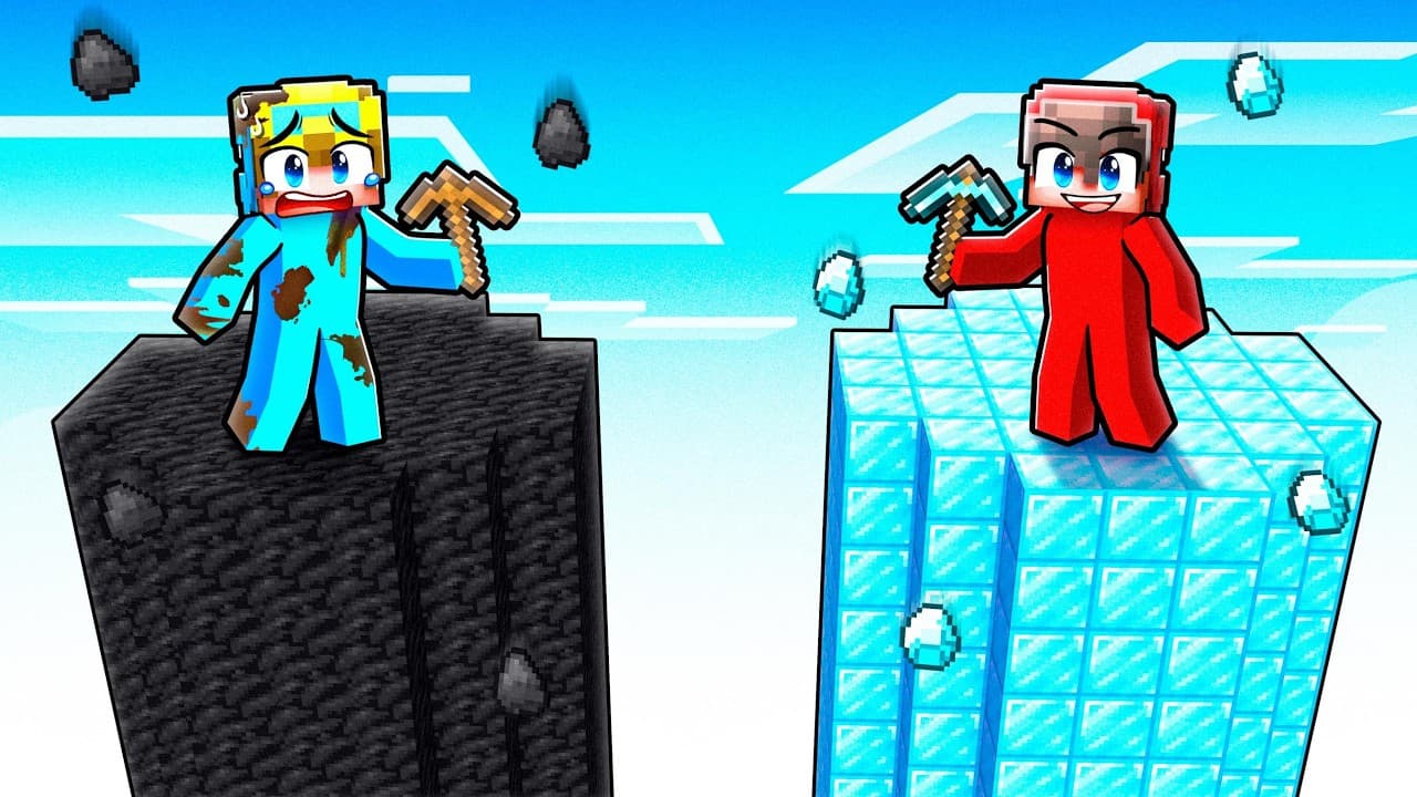 POOR vs RICH: ORE TOWER Battle! (Minecraft)