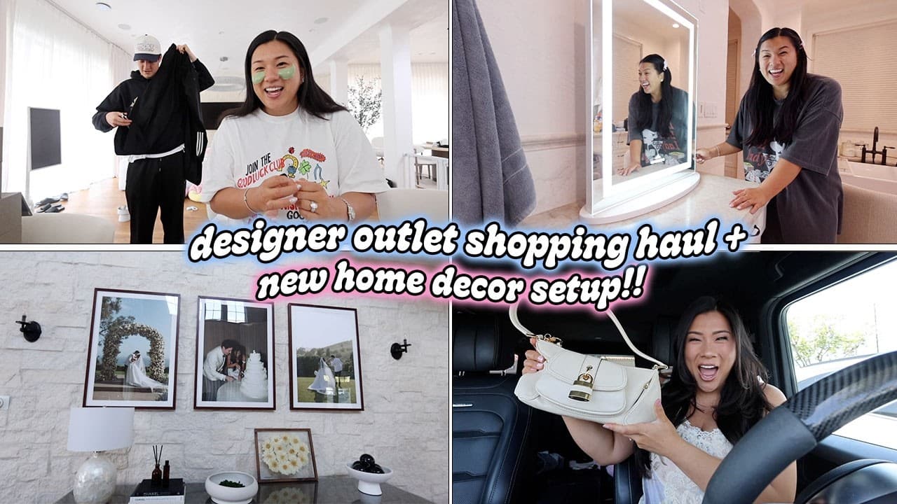 DESIGNER OUTLET SHOPPING HAUL + New Home Decor Setup!!