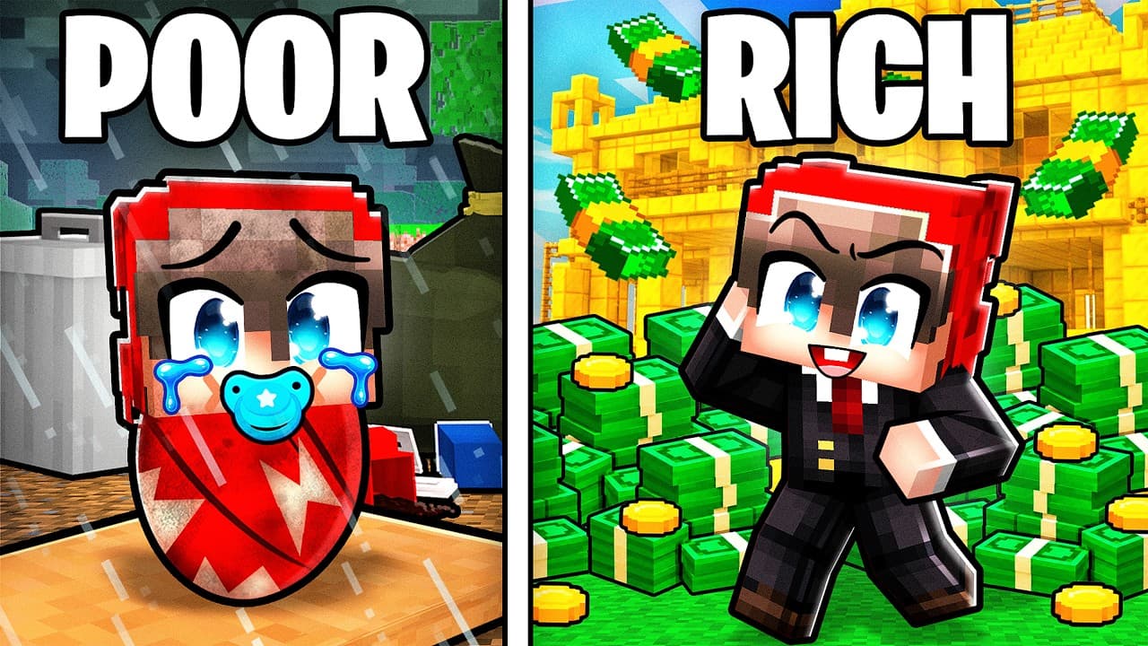 From POOR to RICH BABY in Minecraft!