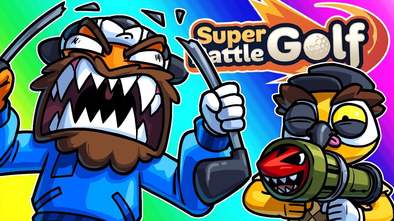 Super Battle Golf - A New Game To Make Panda and Moo Rage! (Funny Moments)