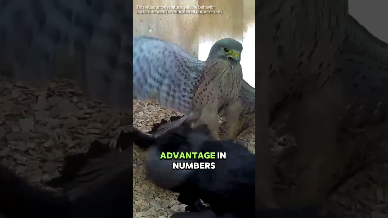 When the Wife Gets Fierce, Even the Husband Backs Off #animalfacts #wildlife #falcon #kestrel