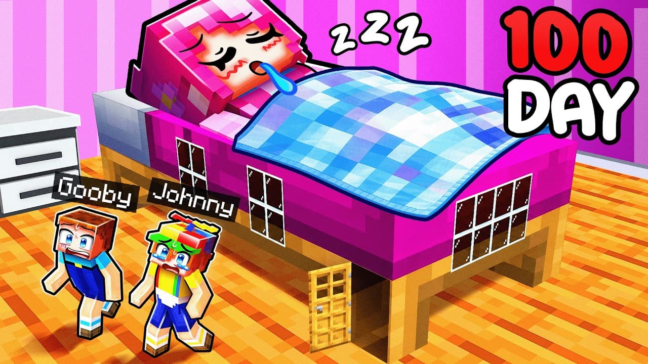 Surviving 100 Days Inside MY CRUSH’S BED in Minecraft…