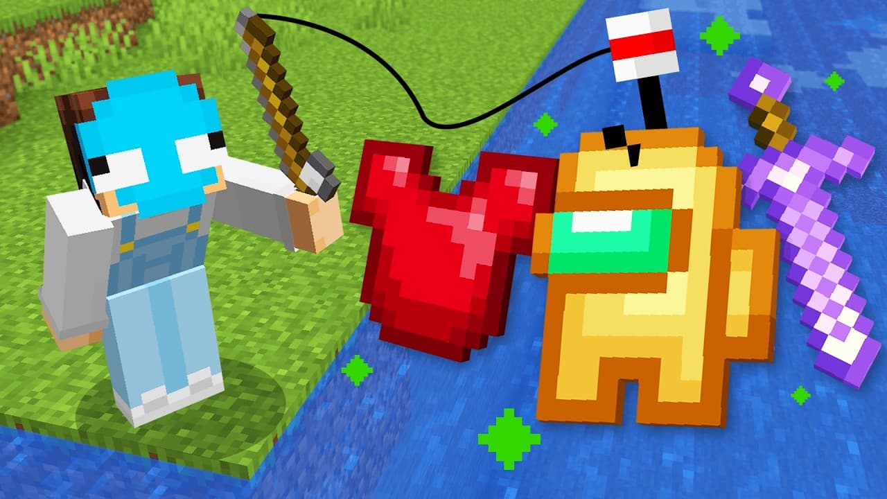 Minecraft, But Fishing Drops Custom Items...