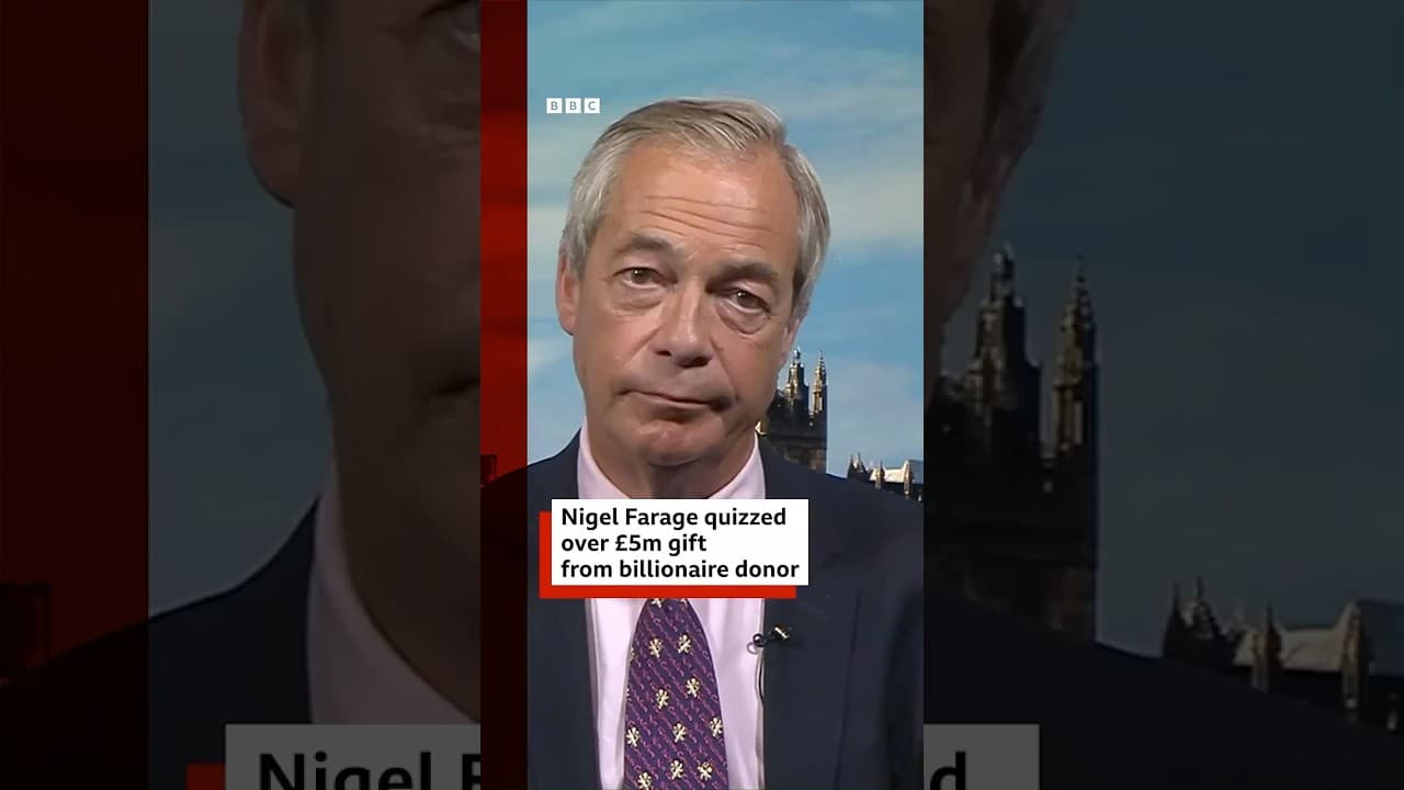 “It’s not the public’s business,” Nigel Farage said on how he spends a £5 million gift. #BBCNews