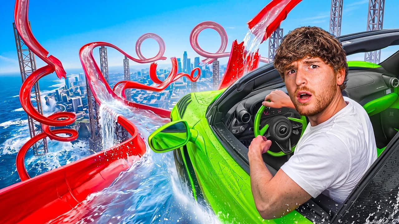Testing CARS vs HUGE WATERSLIDES..
