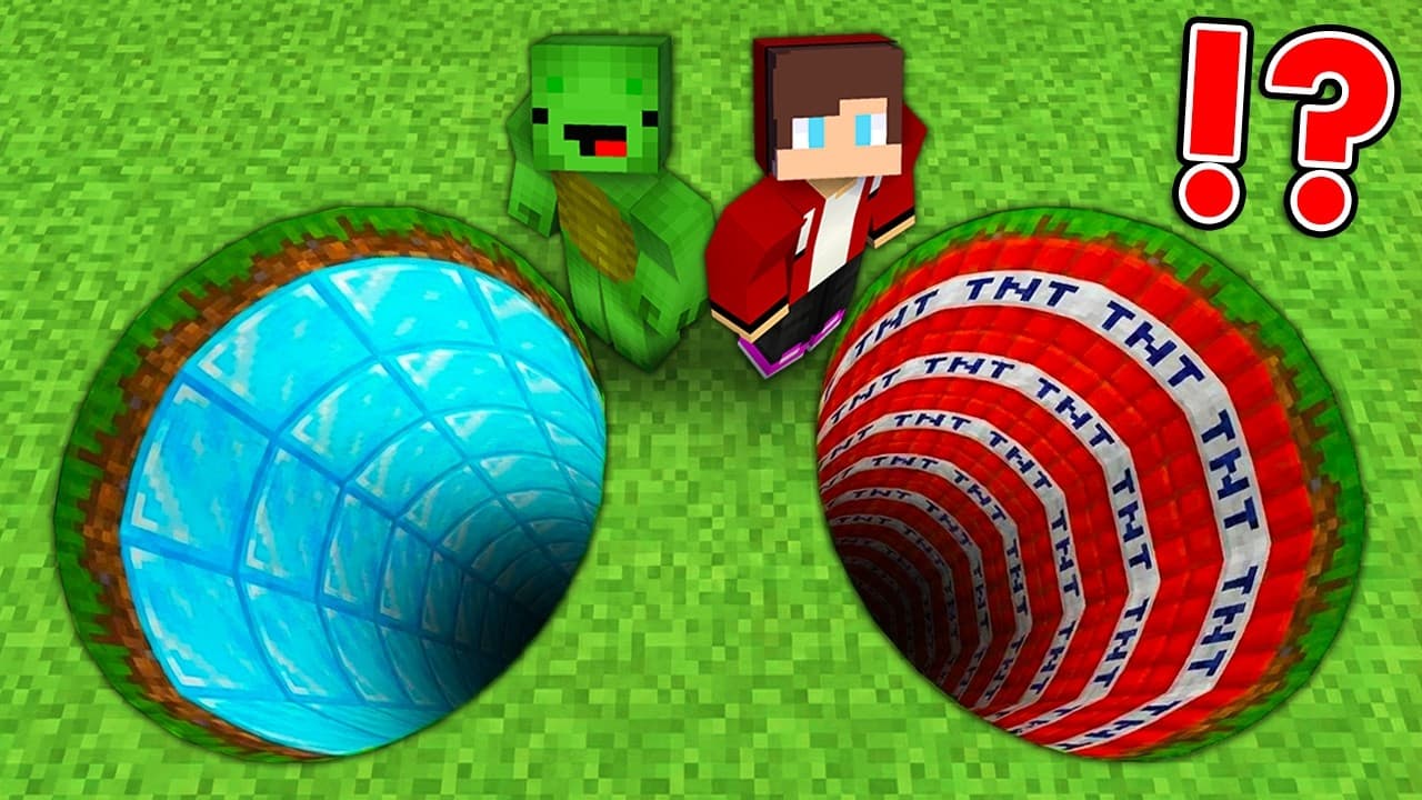 Mikey and JJ Choose the Right Hole in Minecraft