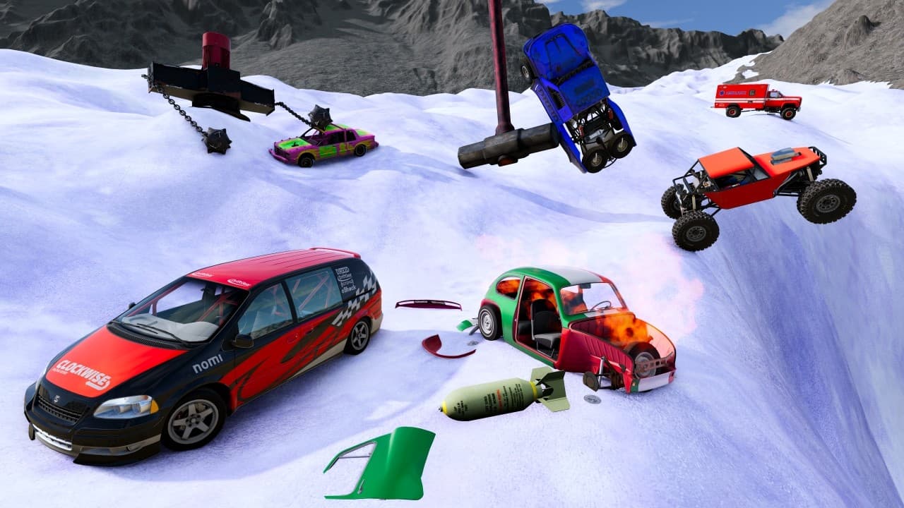 Racing Random Cars Down Huge Avalanche