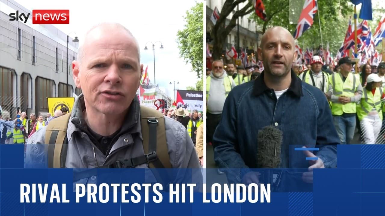 On the ground with major rival protests in London