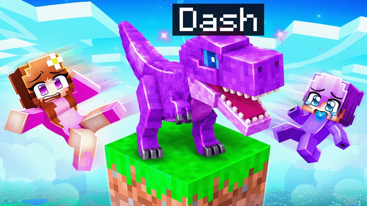 I Pretended to be a BABY T-REX on ONE BLOCK!