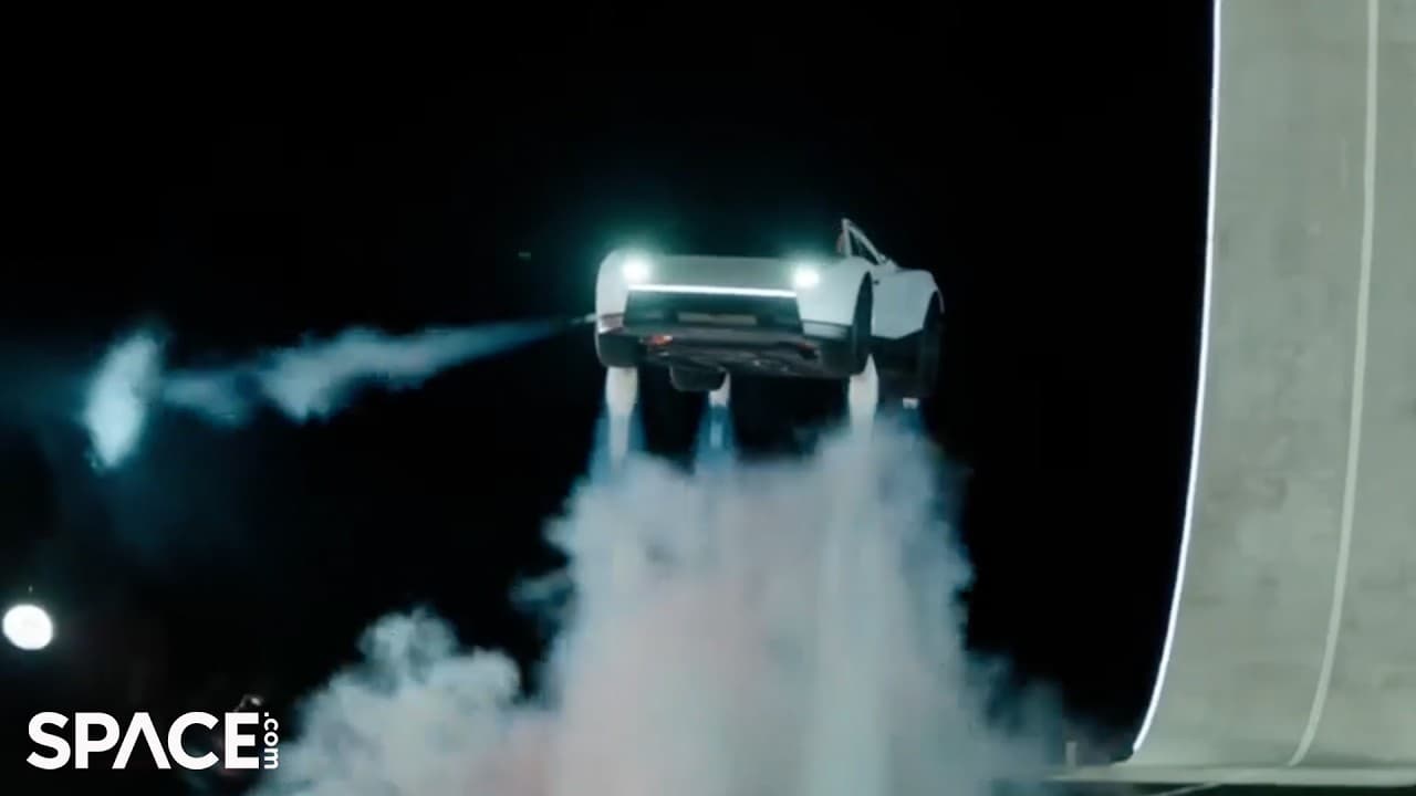 Tesla Unveils 'Flying' Roadster with SpaceX Thrusters