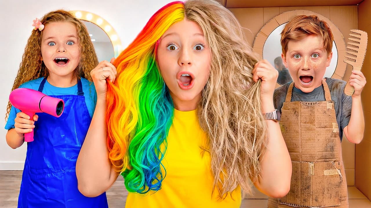 Nastya and DIY beauty salon with Friends