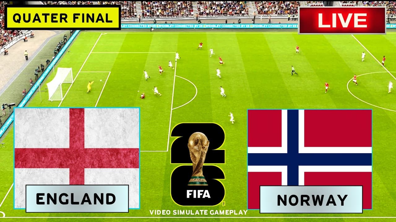 🔴Live England vs Norway Quarter Final | FIFA World Cup 2026 PES Gameplay | Football Match Simulation