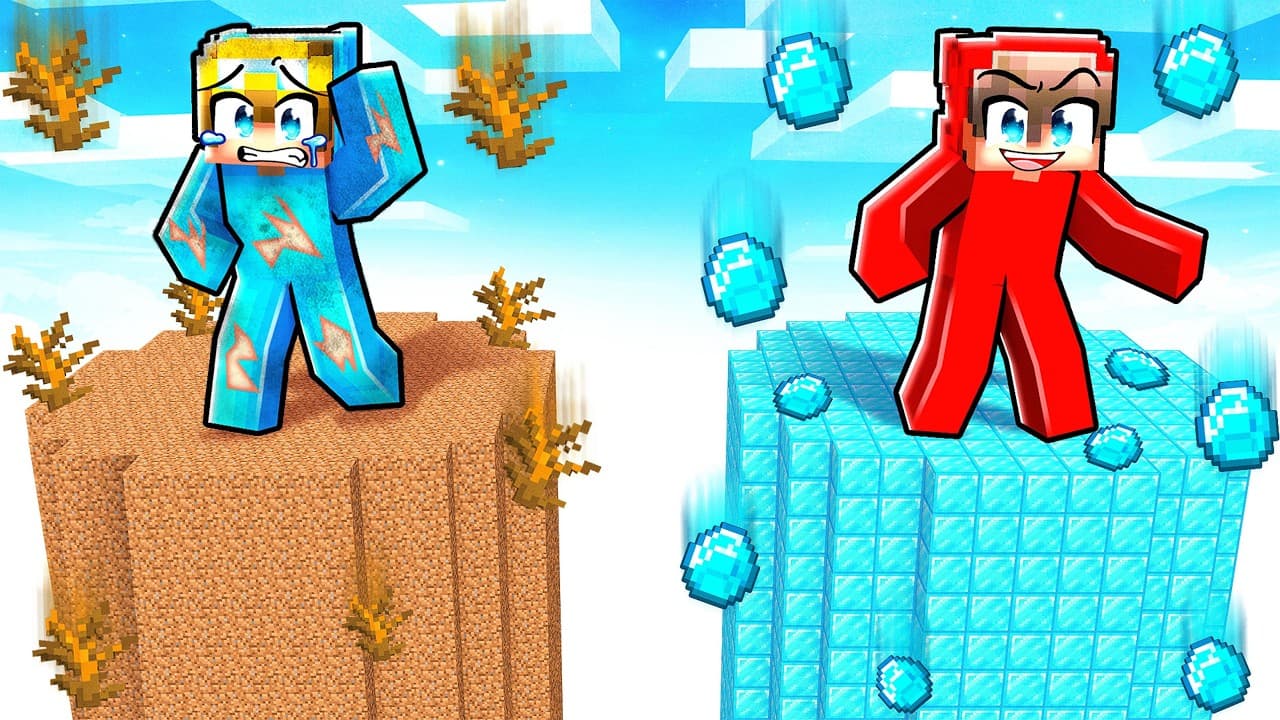 DIRT vs DIAMOND Chunk Battle! (Minecraft)