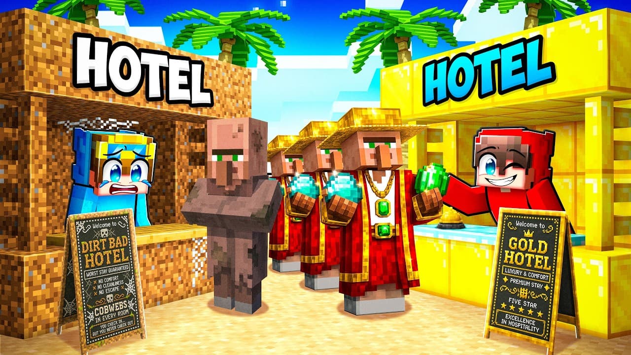 POOR vs RICH Hotel Battle! (Minecraft)