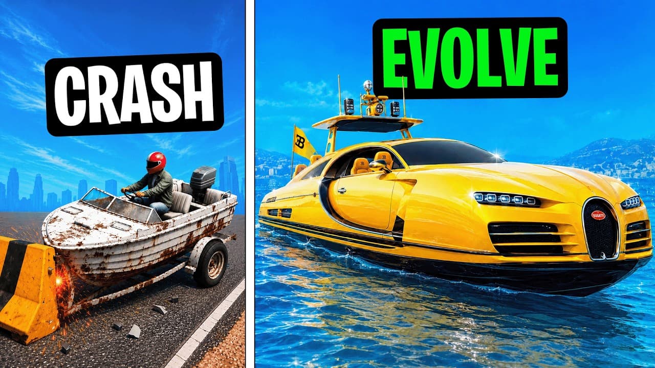 Every Time I Crash, My Boat Car EVOLVES in GTA!