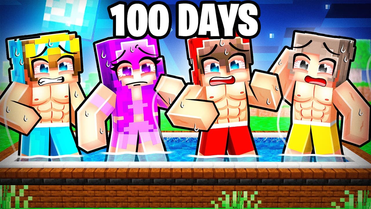 I Survived 100 Days in a POOL! (Minecraft)