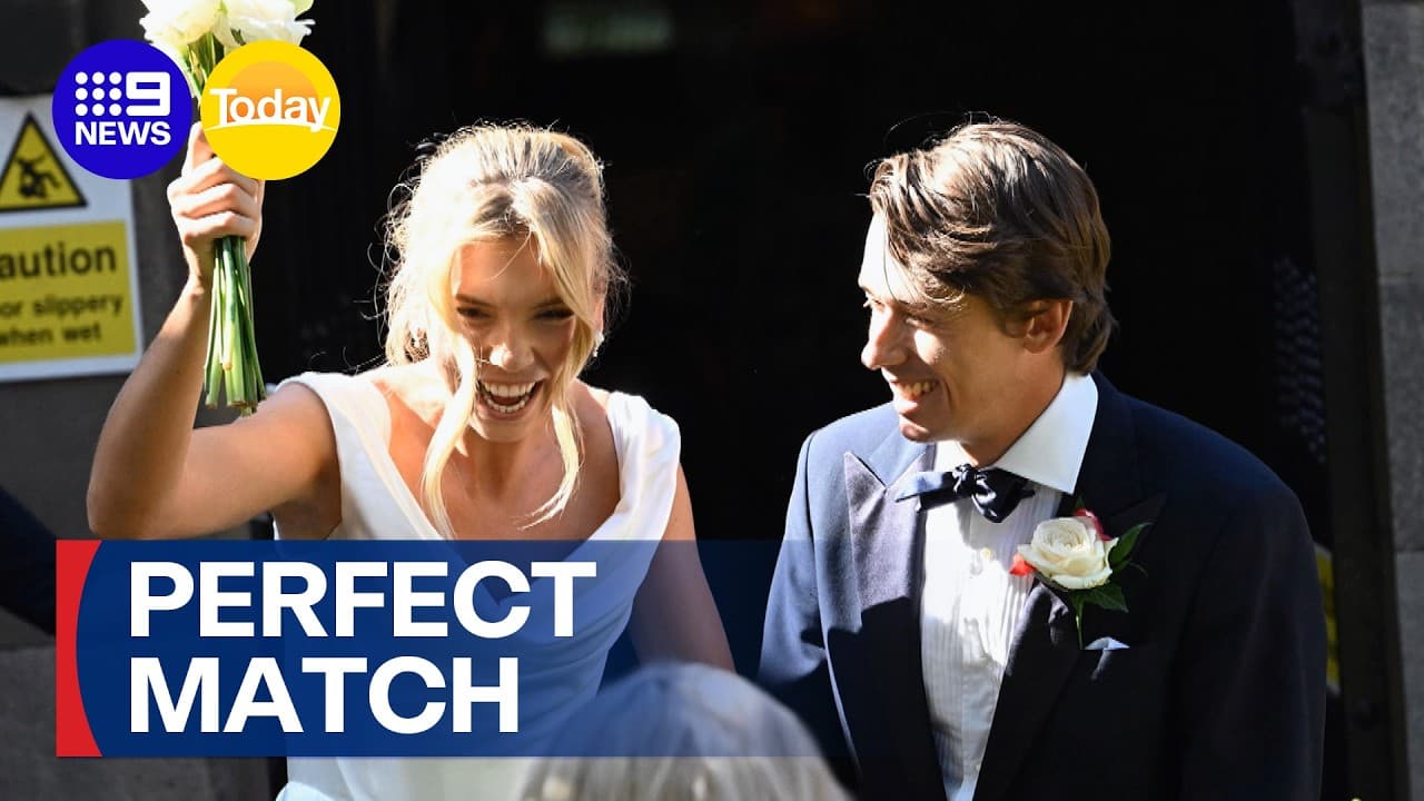 Alex de Minaur ties the knot with fellow tennis star Katie Boulter | 9 News Australia