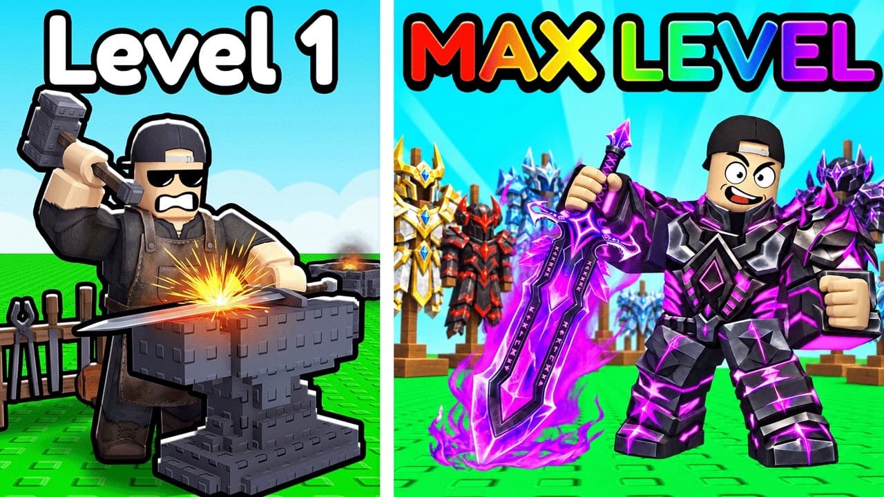 NOOB to OP SWORD in Roblox Loot To Forge