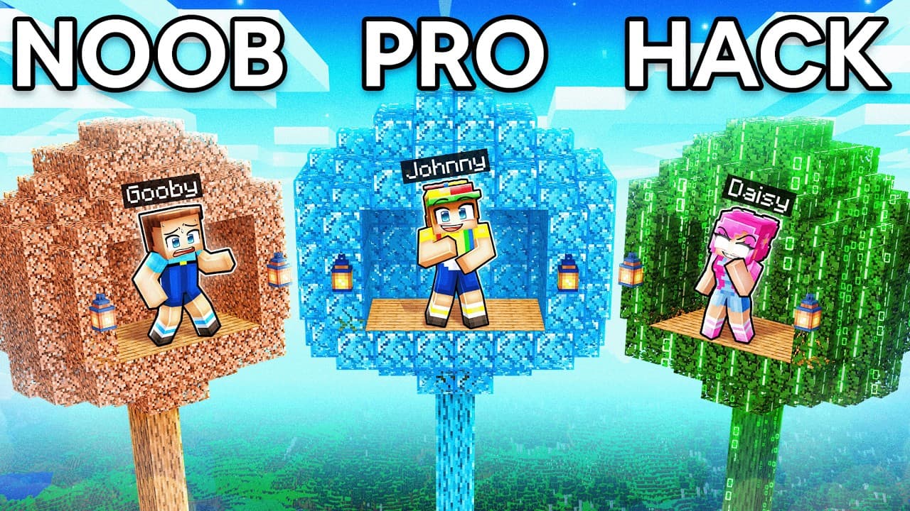 Minecraft TREE HOUSE NOOB vs PRO vs HACKER...