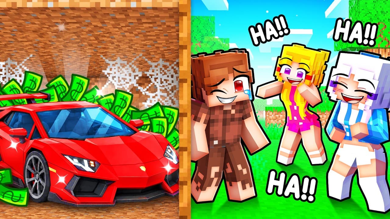 I Pretended to be POOR to Troll my Friends In Minecraft...