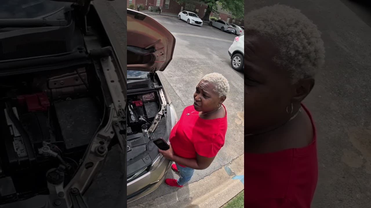 With coolant EVERYWHERE she didn't know what to do! 😱 #love #help #shorts #mechanic #free #repair