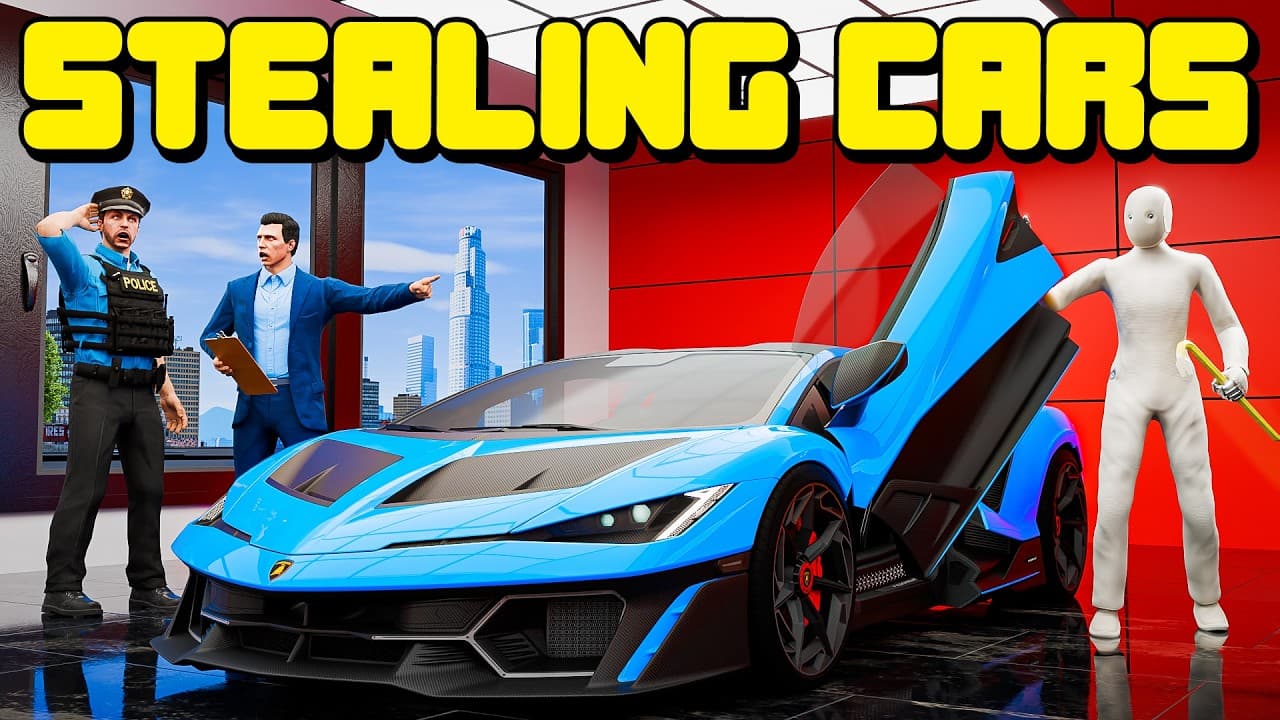 Using a Robot To Steal Cars In GTA 5 RP