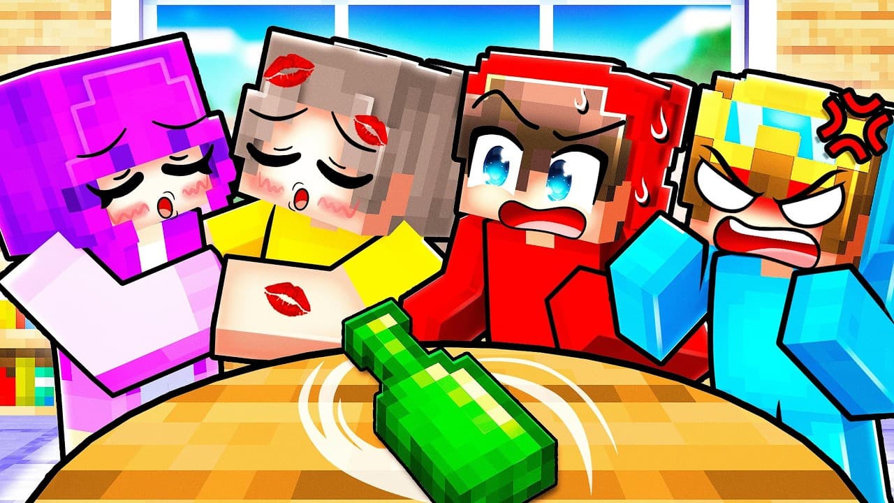 SPIN THE BOTTLE = KISS in Minecraft..