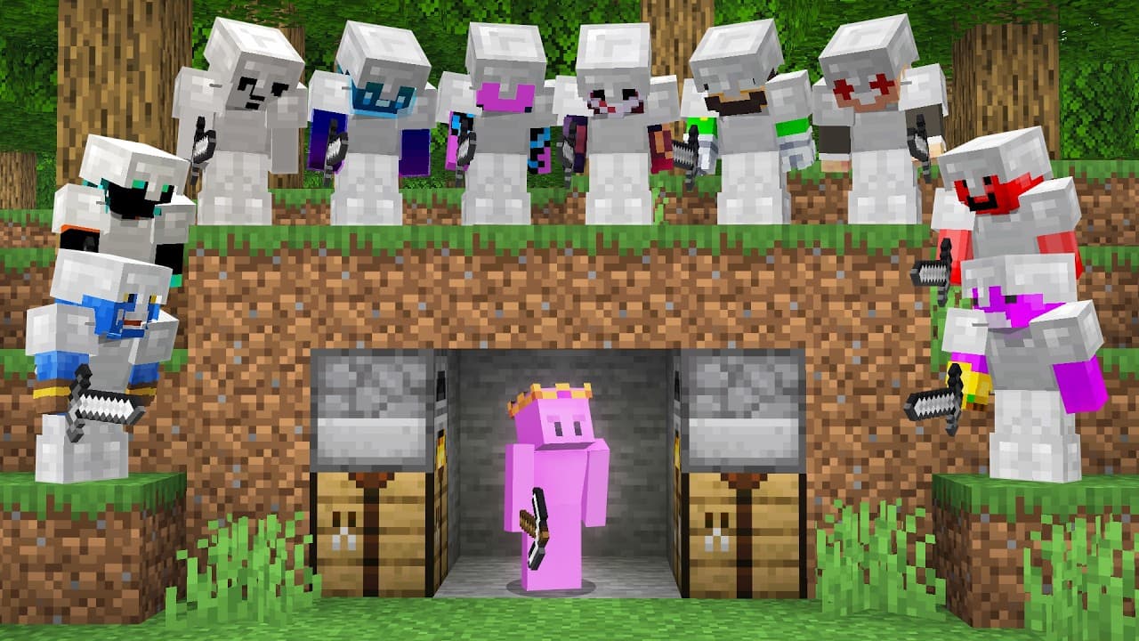 Minecraft Speedrunner VS 10 Hunters REMATCH