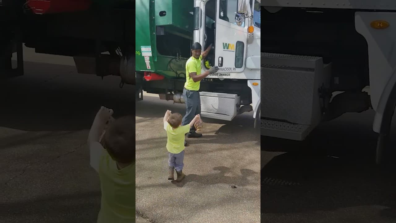 Little Boy Surprises His Favorite Garbagemen