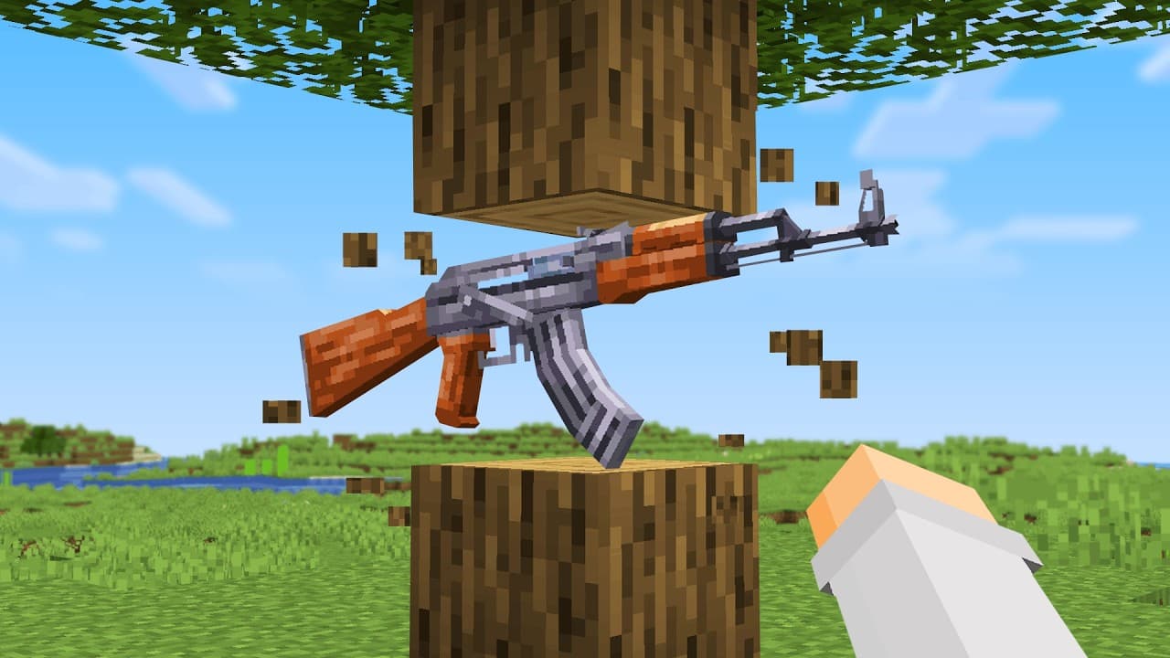 Minecraft, But Drops Are GUNS! YouTube thumbnail