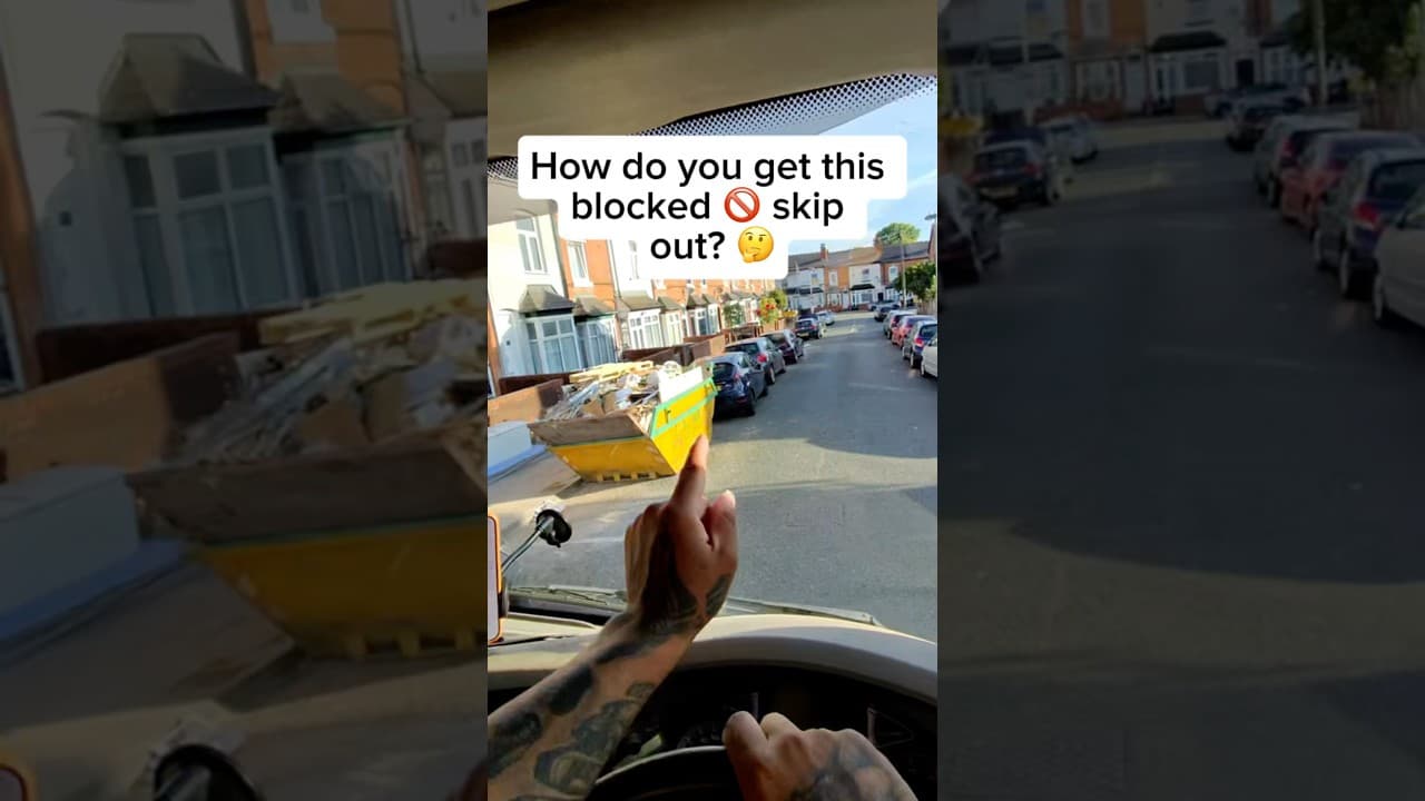 How to Get a Blocked Skip Out Without Moving Any Cars #lorrylifelevi #skipdriver #hgv #lorrydriver