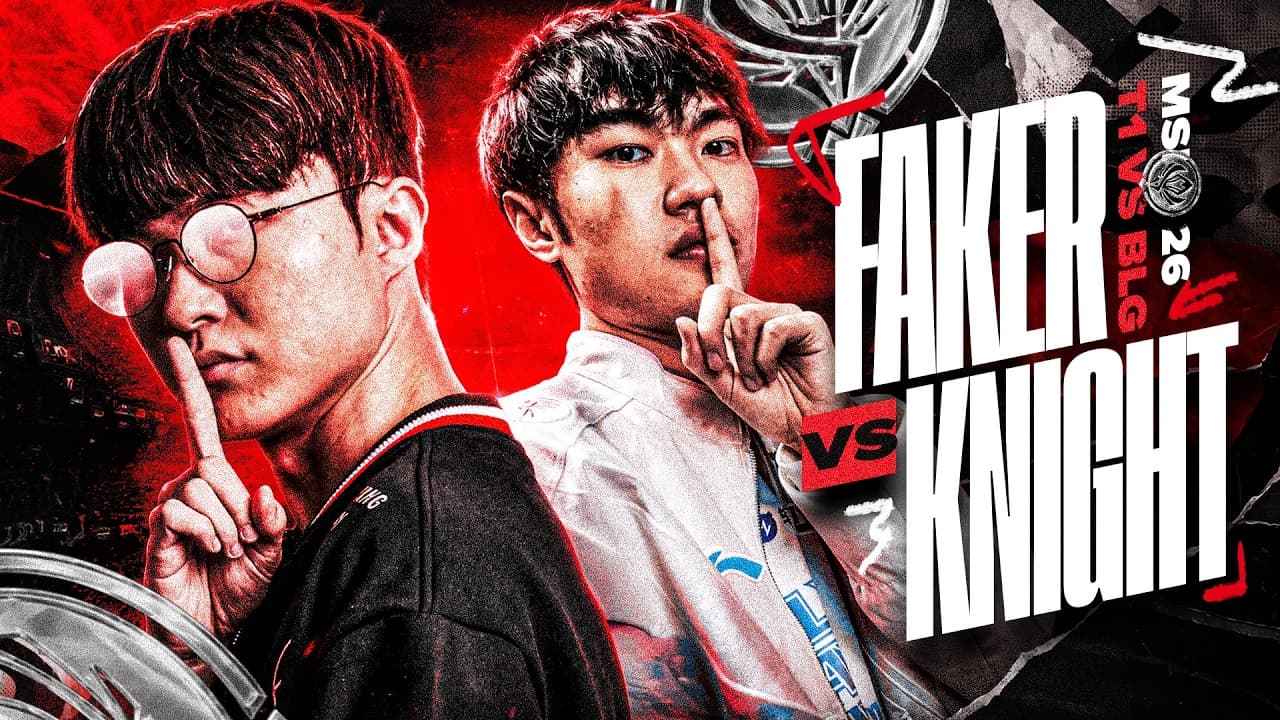 KNIGHT VERSUS FAKER ON THE MSI STAGE - T1 VS BLG - MSI 2026 YouTube thumbnail