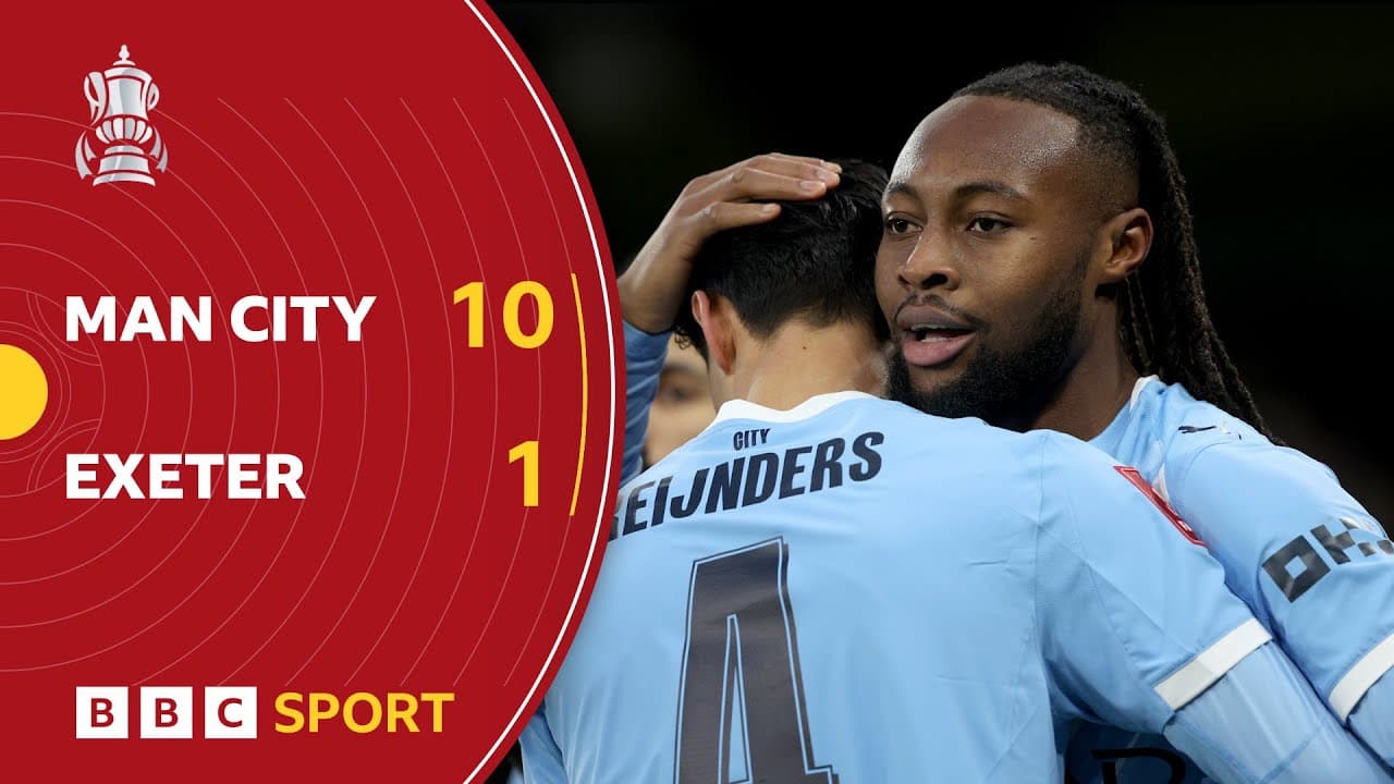Semenyo scores on debut as Man City hit TEN past Exeter | FA Cup highlights | BBC Sport