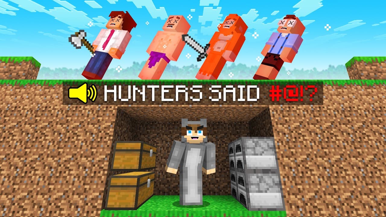 Minecraft Manhunt but if the Hunters Say ___ they DIE!