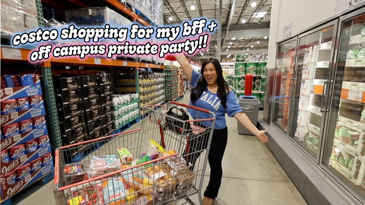 COSTCO SHOPPING FOR MY BFF & Off Campus Party!!