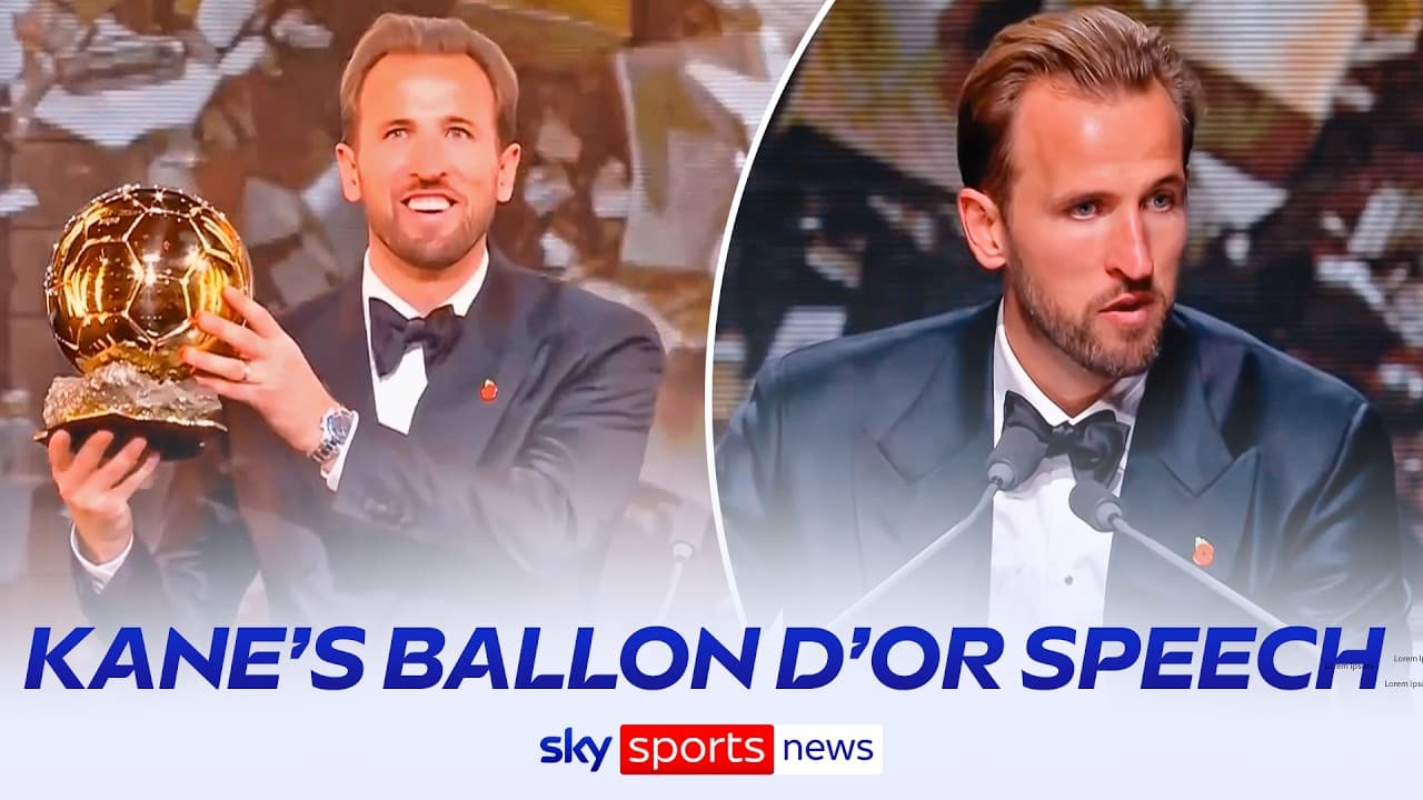Harry Kane's emotional 2026 Ballon d'Or winner's speech