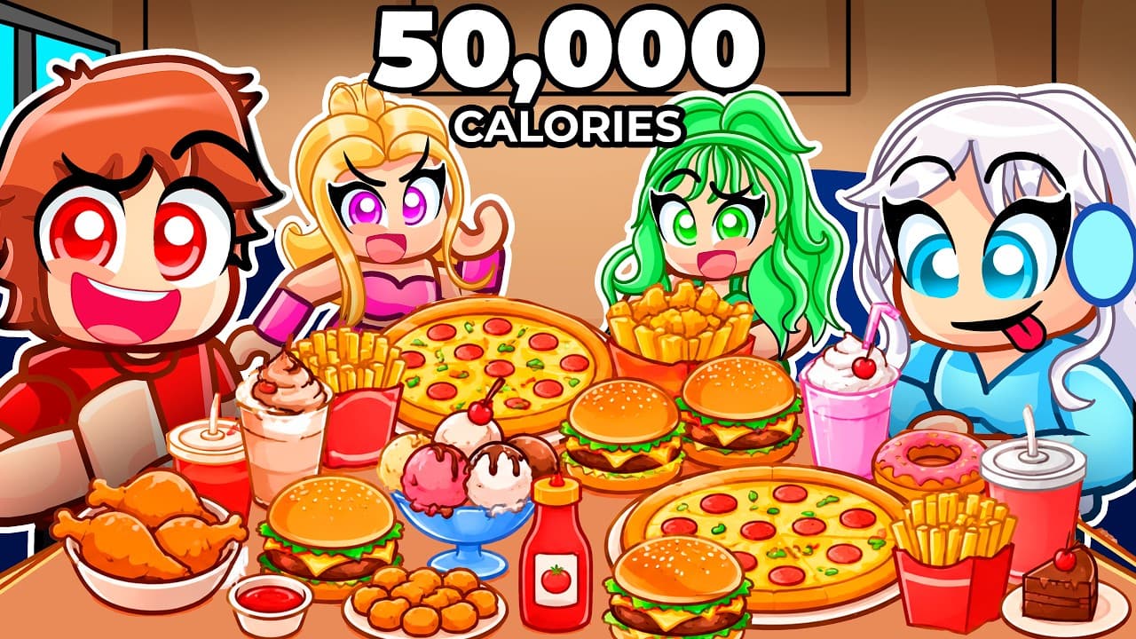 50,000 Calorie Challenge In Roblox ASMR MUKBANG…