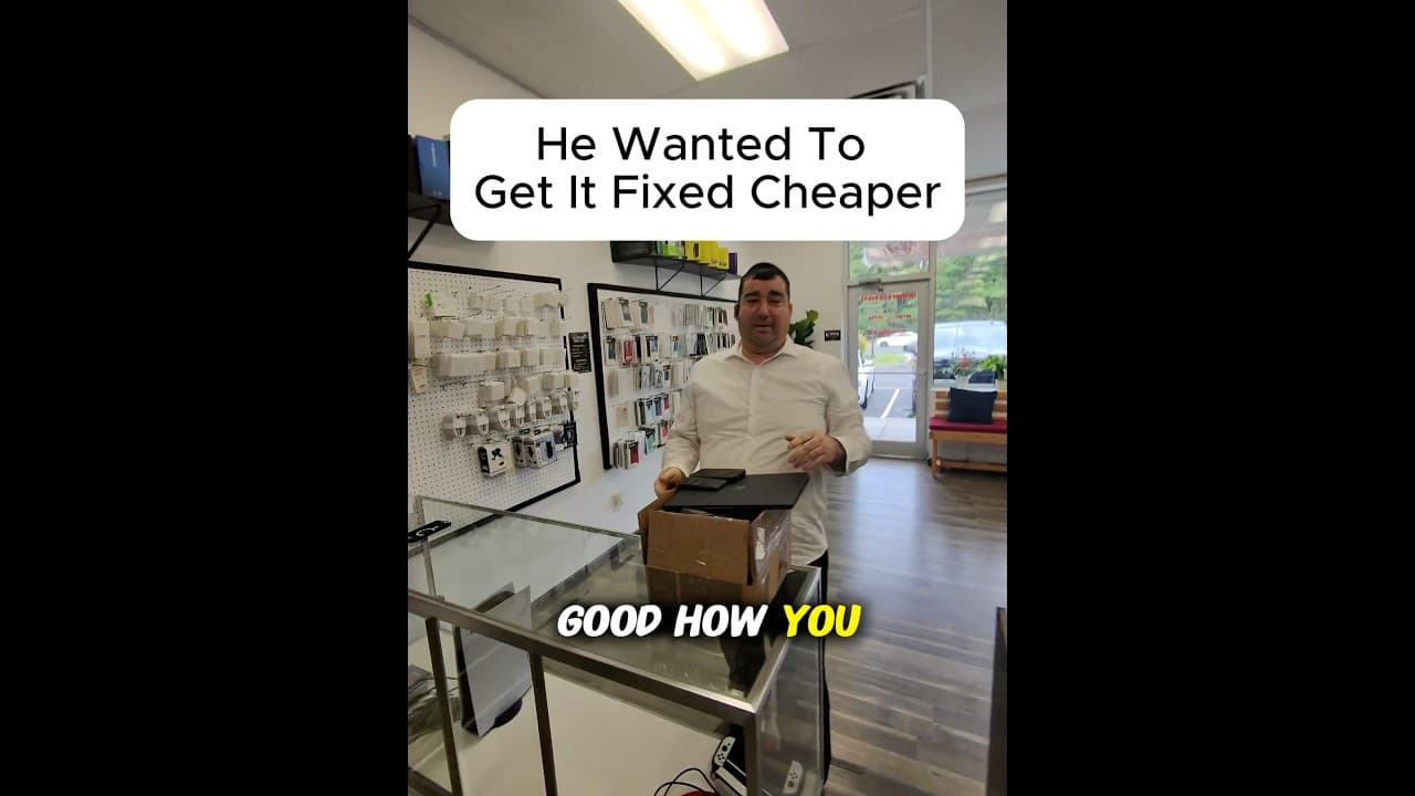 HE WANTED TO GET IT FIXED CHEAPER!!! #smartphone #brokenfix #problemfix #fixmyphone #brokenphone