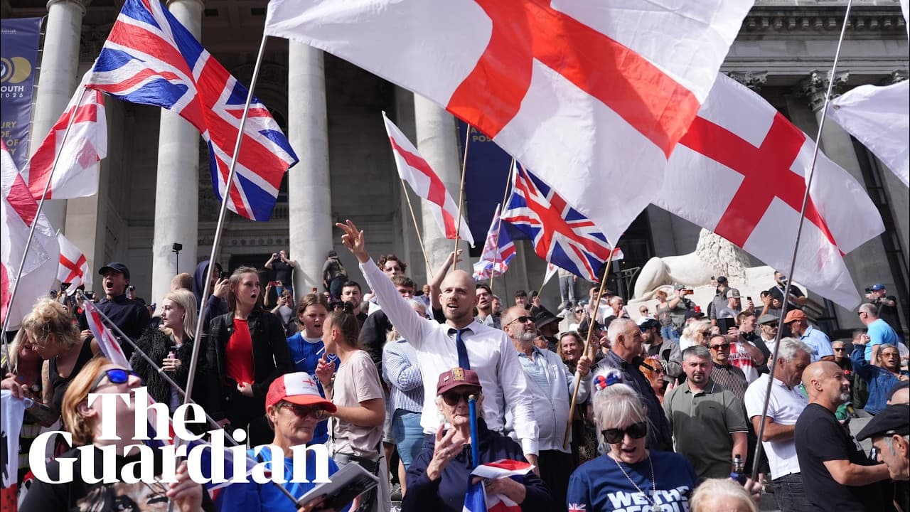 Anti-migrant rally and counter-protesters face off in Portsmouth