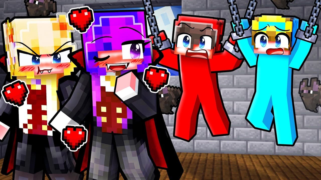 Kidnapped By VAMPIRE GIRLS in Minecraft..