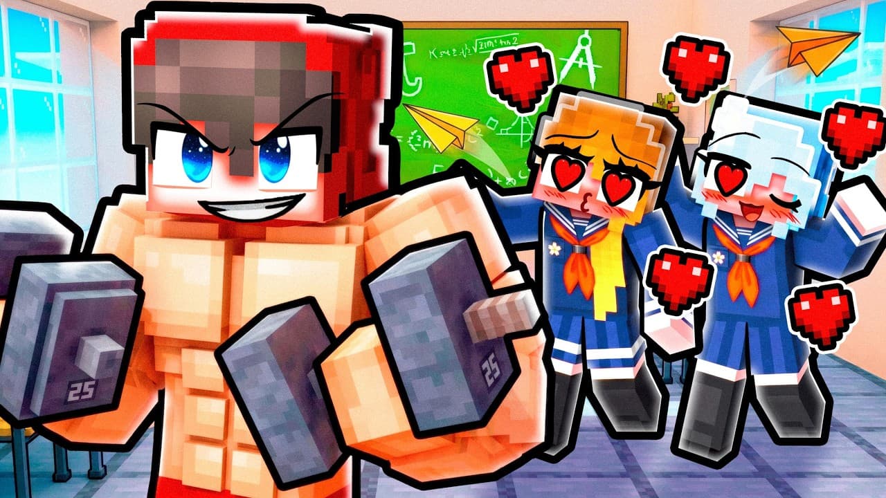 Bodybuilding to Rizz SCHOOL GIRLS.. (Minecraft)