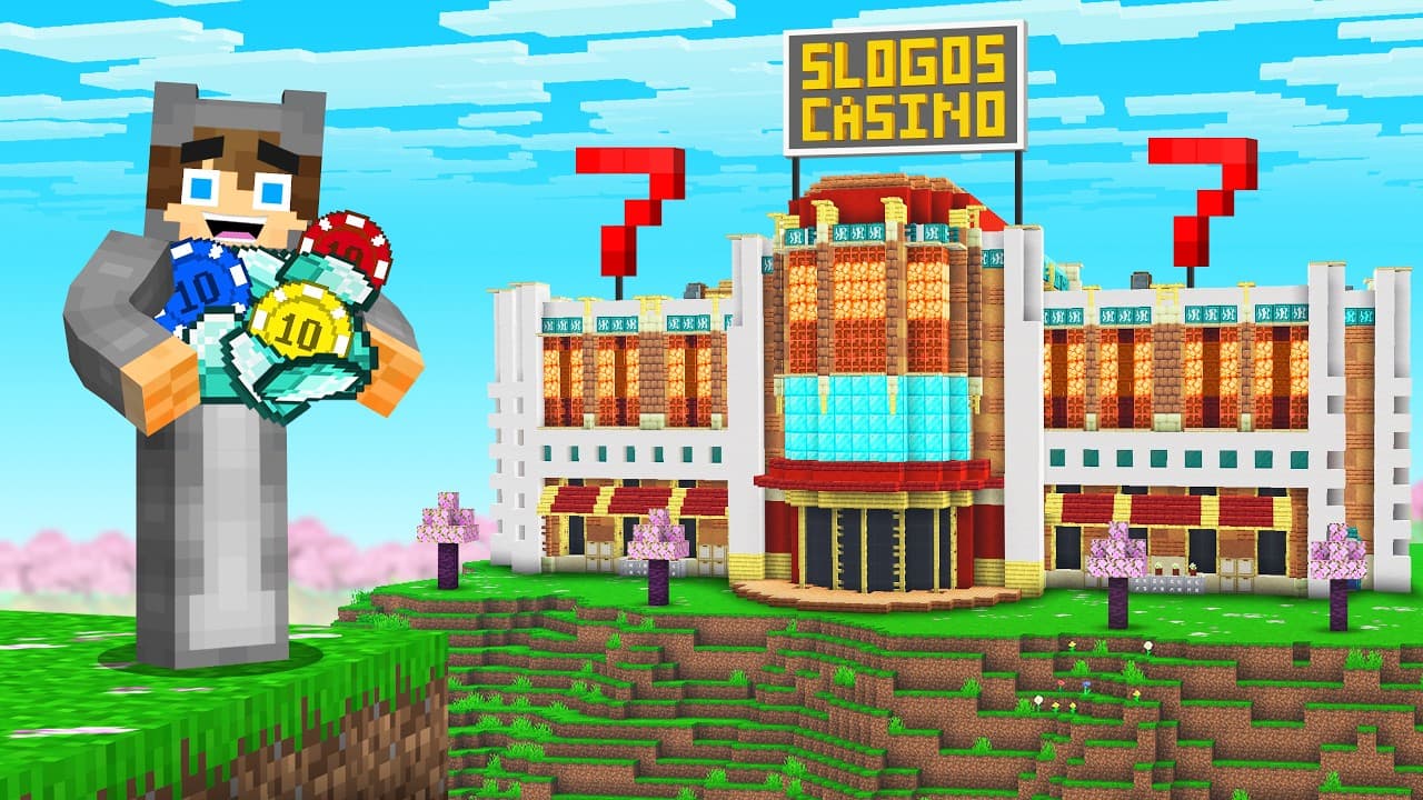 I Built a CASINO in our Minecraft Cherry Island!