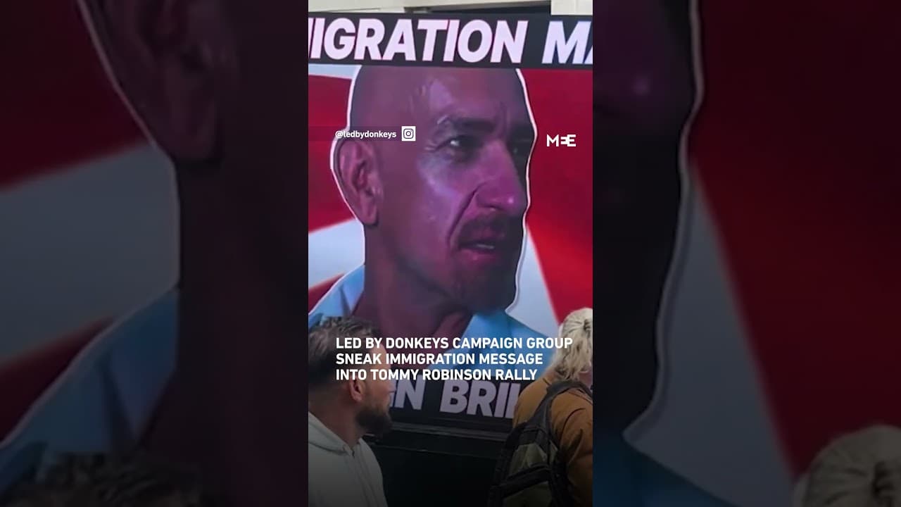 Pro-immigration campaign sneaks into Tommy Robinson rally