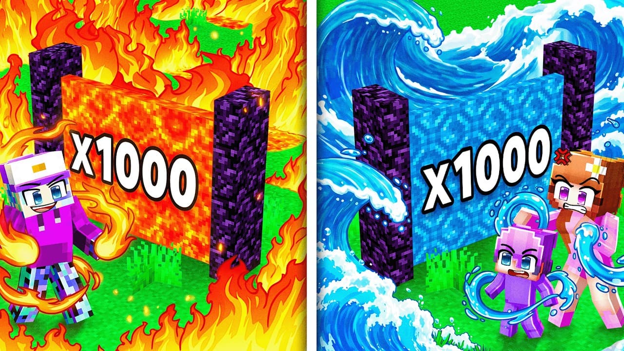 FIRE vs WATER Multiplicator in Minecraft...